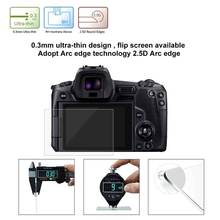 PULUZ 2.5D 9H Tempered Glass Film for Canon EOS R, Compatible with Panasonic S1/ S1R, Sigma FP