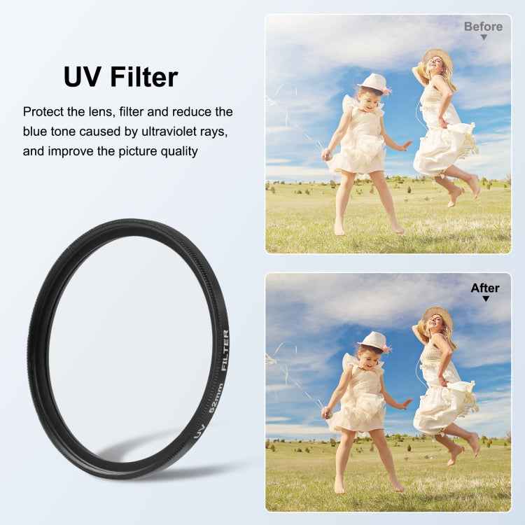 PULUZ 52mm CPL + UV Lens Filter with Adapter Ring for GoPro HERO12 Black /11 Black /11 Black Mini /10 Black /9 Black