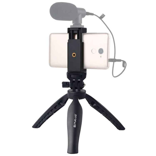 PULUZ Desk Plastic Tripod Mount with Phone Clamp & Adjusting Tripod Head for Smartphones