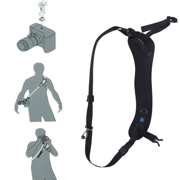 PULUZ Quick Release Anti-Slip Soft Pad Nylon Breathable Curved Camera Strap with Metal Hook for SLR / DSLR Cameras