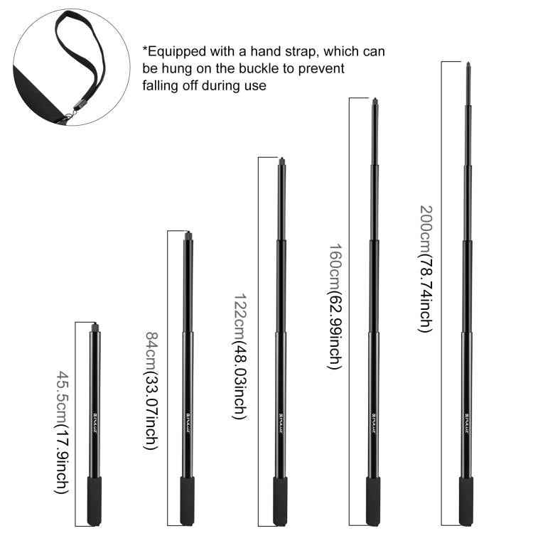 PULUZ 2m Metal Selfie Stick Monopod  for Insta360 One RS / X2 / X3