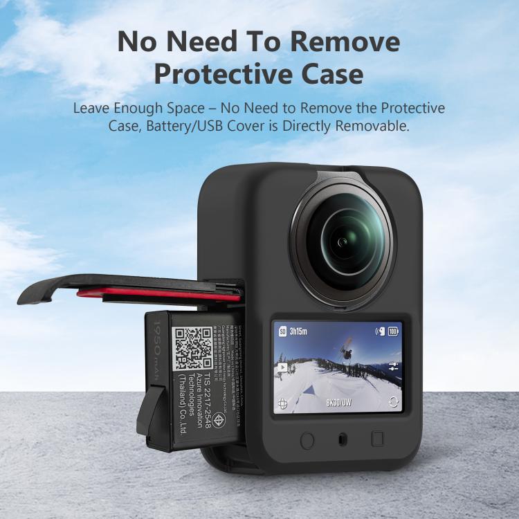 For DJI Osmo 360 PULUZ Silicone Body Protective Cover with Lens Cover, Body Cover with Lens Cover (Black), Body Cover with Lens Cover (Grey)
