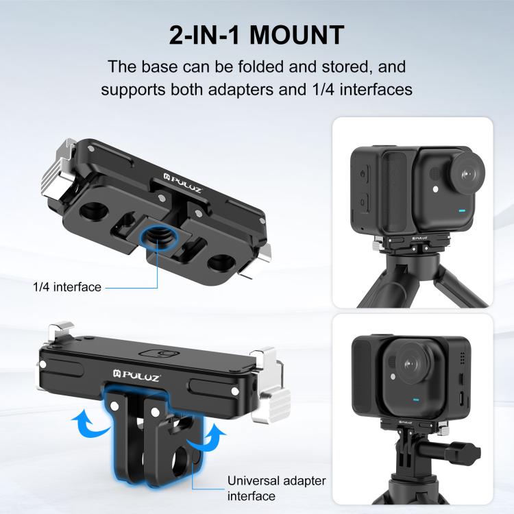 For Insta360 GO Ultra PULUZ Magnetic Aluminum Alloy Quick Release Base Mount, For Insta360 GO Ultra Aluminum Alloy