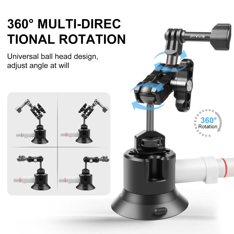PULUZ Magic Arm with Pump Suction Cup Aluminum Alloy Mount