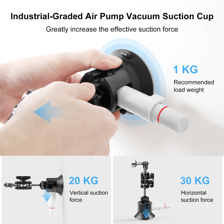 PULUZ Magic Arm with Pump Suction Cup Aluminum Alloy Mount