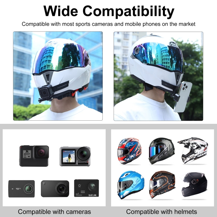 PULUZ Bending Action Camera Motorcycle Helmet Chin Mount