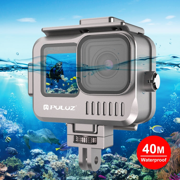 For GoPro HERO13 Black /12 Black /11 Black /10 Black /9 Black PULUZ 40m Waterproof Housing Aluminum Alloy Protective Case