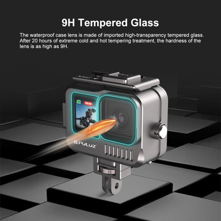 For GoPro HERO13 Black /12 Black /11 Black /10 Black /9 Black PULUZ 40m Waterproof Housing Aluminum Alloy Protective Case