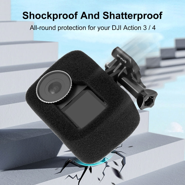For DJI Osmo Action 4 / 3 PULUZ High Density Foam Windshield, For DJI Osmo Action 5 Pro / 4 / 3