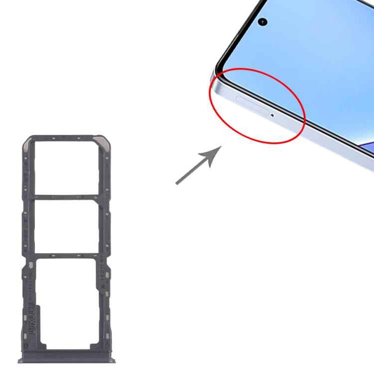 For Realme 11x 5G RMX3785 10pcs Original SIM Card Tray + SIM Card Tray + Micro SD Card Tray