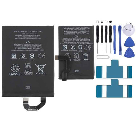 For Google Pixel Fold G9FPL GPDX1 1489mAh / GT6SS 3332mAh Li-Ion Battery (1 Pair), For Google Pixel Fold
