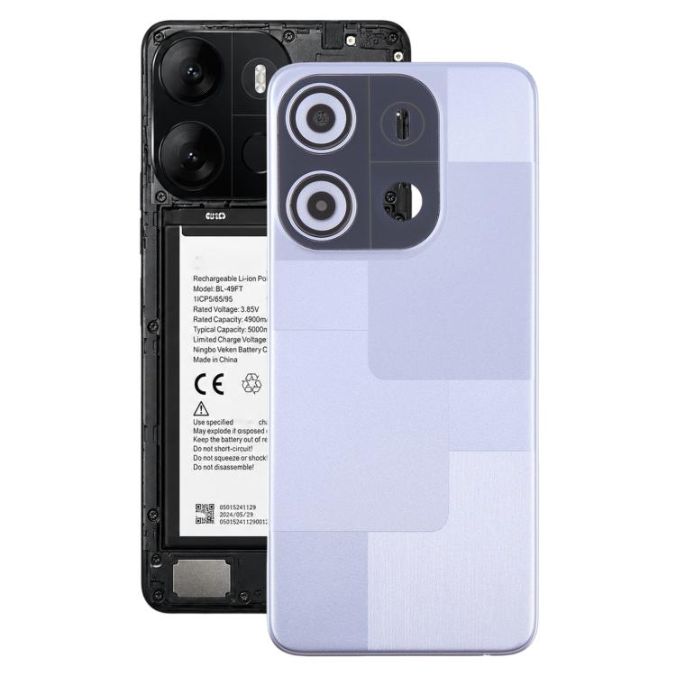 For Tecno Pop 7 BF6 Original Battery Back Cover with Camera Lens Frame / Side Keys