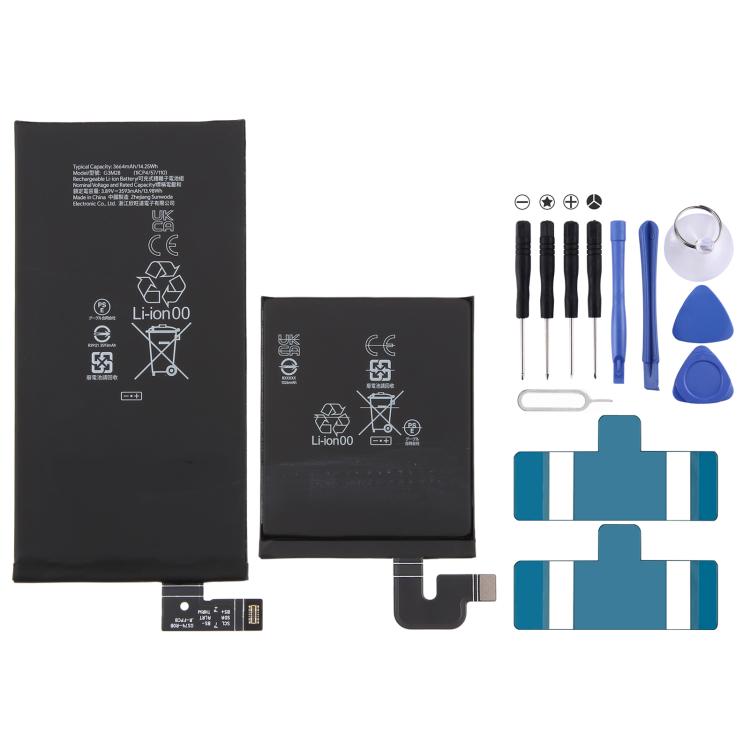 1 Pair 3664mAh G3M28 + 1352mAh GU46C Original Li-Ion Battery For Google Pixel 10 Pro Fold, For Google Pixel 10 Pro Fold 1352mAh+3664mAh(Original)