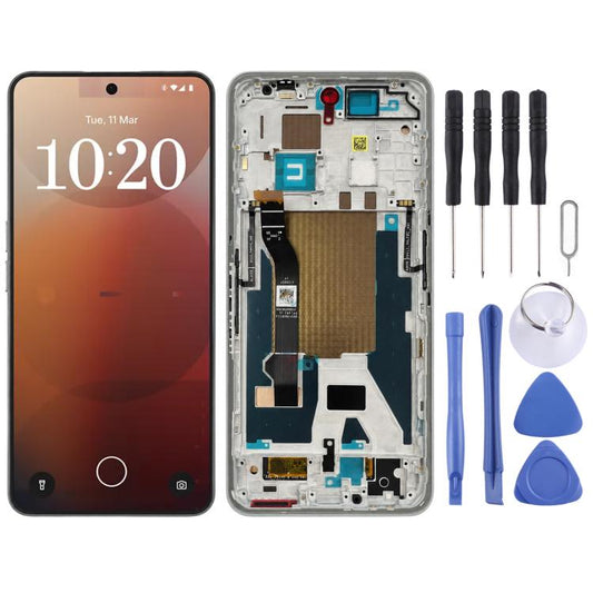For Nothing Phone 3a Pro A059P Original LCD Screen Digitizer Full Assembly with Frame, For Nothing Phone 3a Pro(Original,Grey)