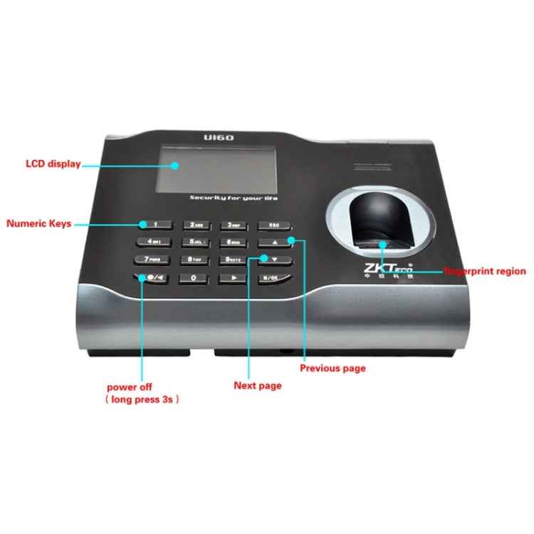 U160 3.0 inch Color Screen ZK Software Fingerprint Time Attendance with TCP/IP, USB Communication Office Time Attendance Clock
