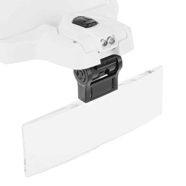 5 Lens 1.0X-3.5X Loupe Glasses Bracket Headband Magnifier with 2 LED Lights Eye Magnification Goggles Magnifying Tool