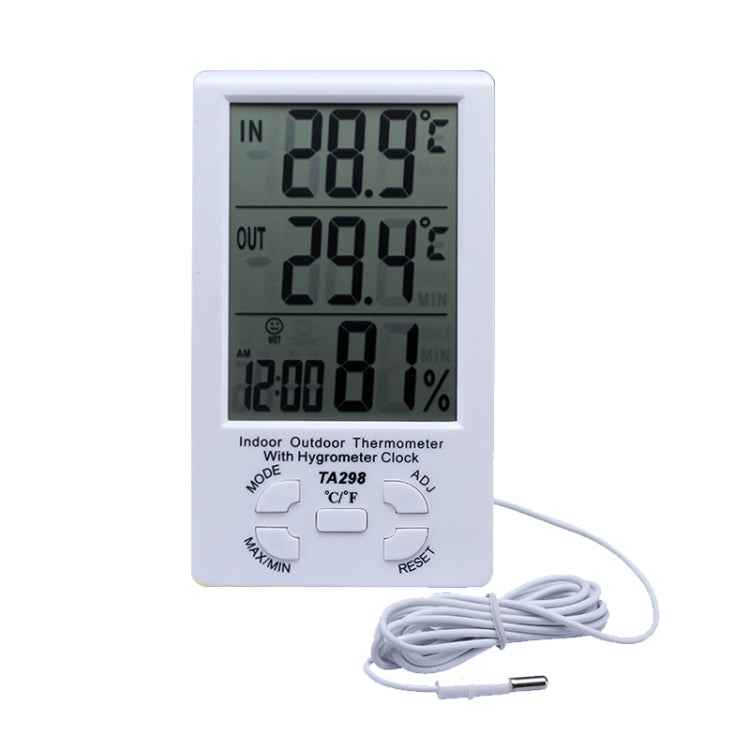 TA298 Digital LCD Humidity / Hygrometer and Thermometer with Extra Sensor Cable
