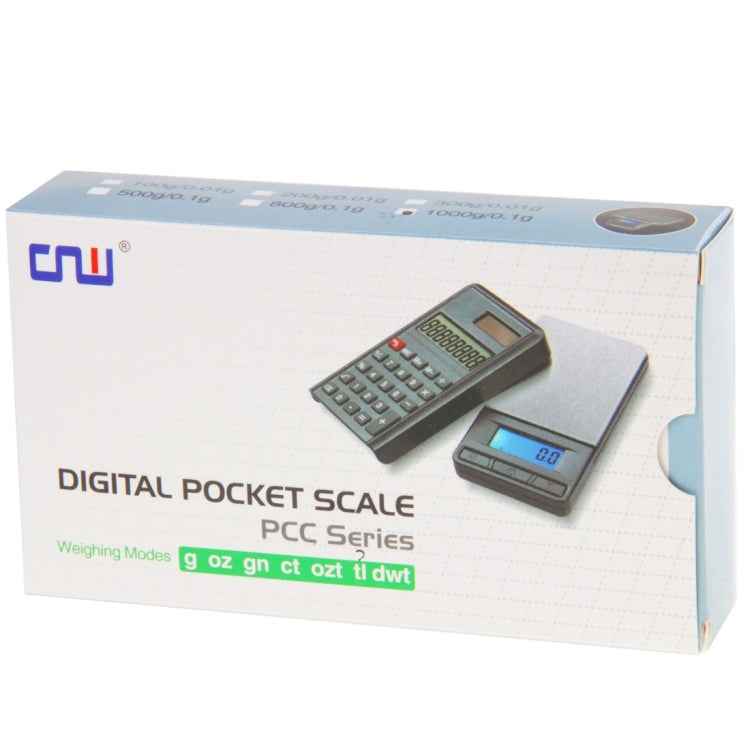 2 in 1 Electronic Pocket 1000g x 0.1g Jewelry  Digital Scale Balance + Calculator with Digits LCD Display