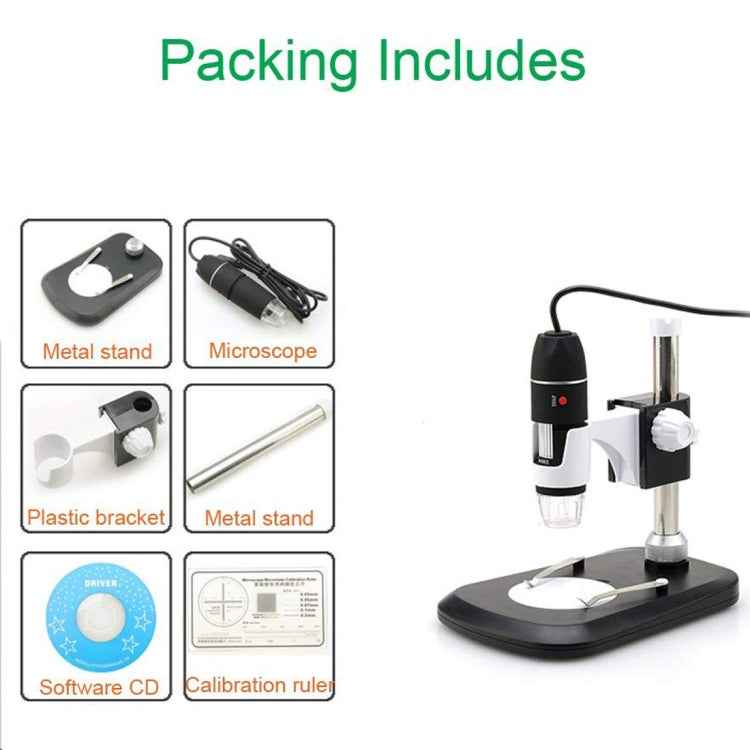 DMS-MDS800 40X-800X Magnifier 2.0MP Image Sensor USB Digital Microscope with 8 LEDs & Professional Stand