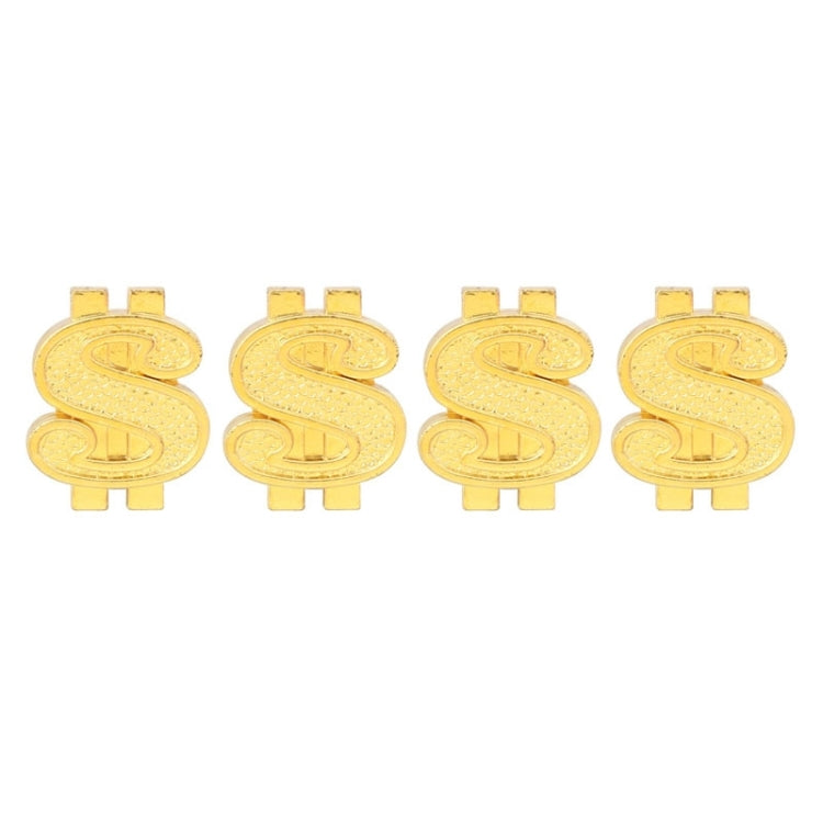 Universal 8mm Dollar Style Plastic Car Tire Valve Caps, Pack of 4, Dollar Style