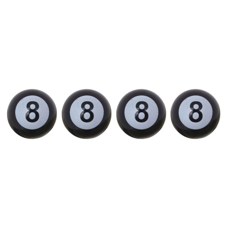 Universal 8mm American Billiards No.8 Ball Style Plastic Car Tire Valve Caps, Pack of 4, No.8 Ball