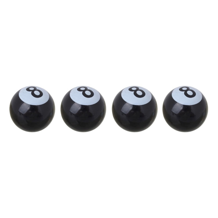 Universal 8mm American Billiards No.8 Ball Style Plastic Car Tire Valve Caps, Pack of 4, No.8 Ball