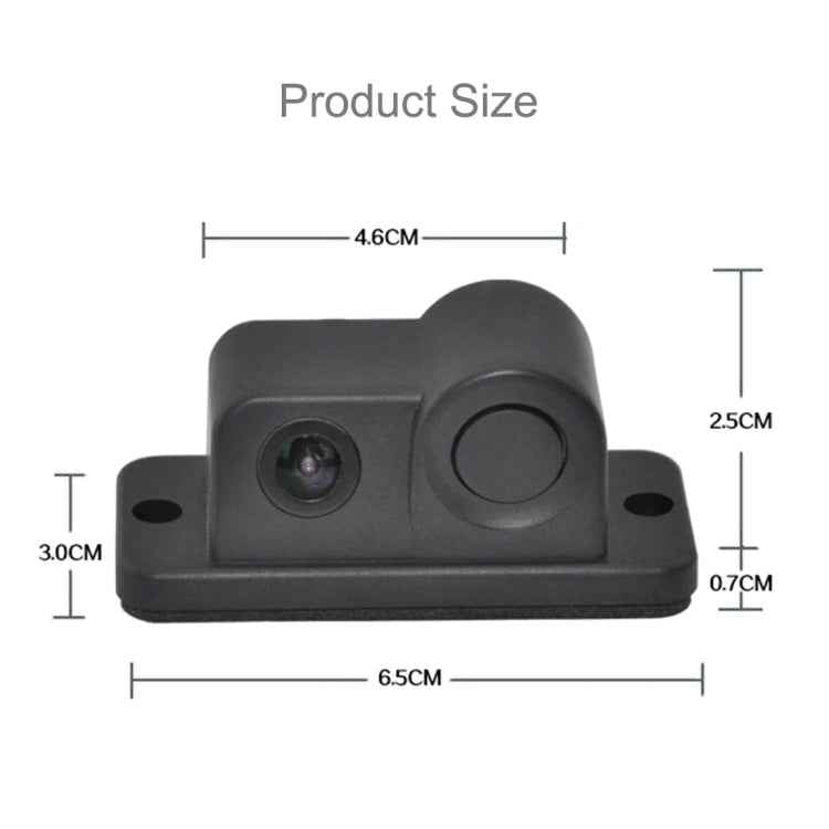 2 in 1 Mini 160 Degrees View Angle Car Rear View Reverse Backup Car Camera with Parking(Black)