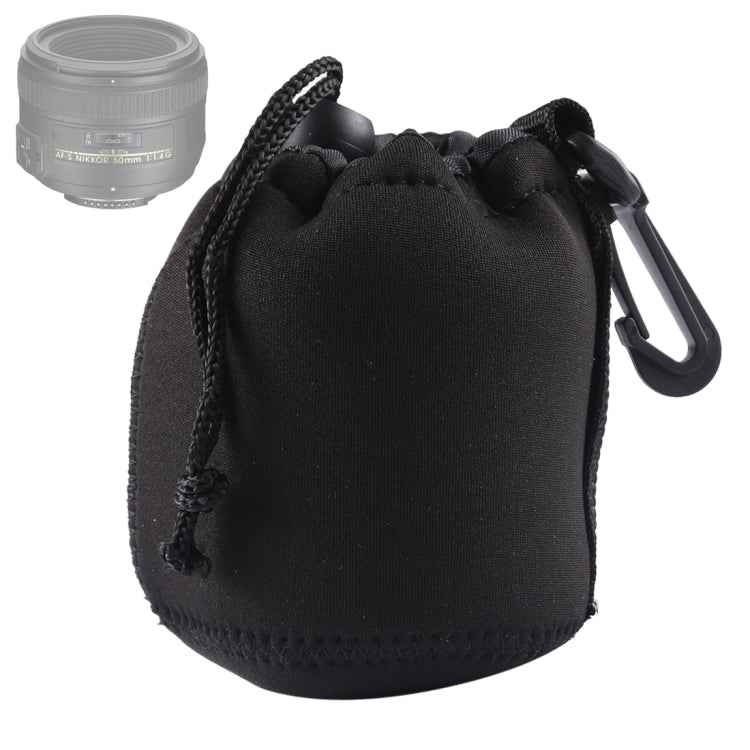 Neoprene SLR Camera Lens Carrying Bag Pouch Bag with Carabiner, Size: 8x10cm