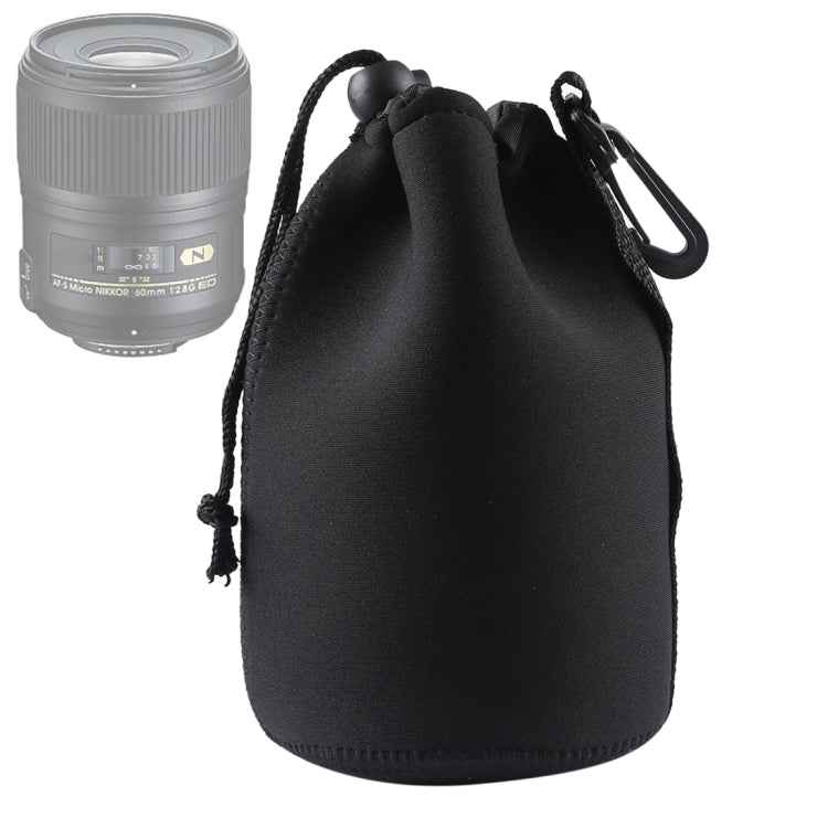 Neoprene SLR Camera Lens Carrying Bag Pouch Bag with Carabiner, Size: 10x18cm