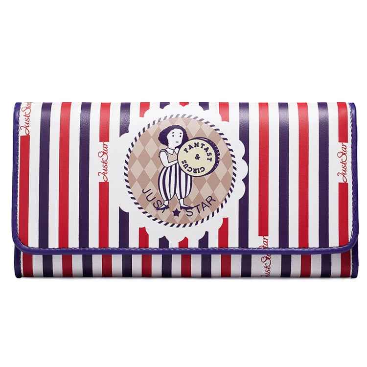 Just Star 3-fold Dreamlike Pattern Printing Long Wallet