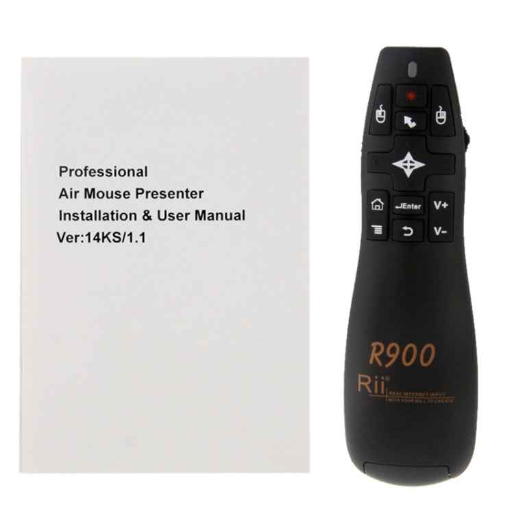 2.4G Wireless Presenter Laser Pointer Fly Mouse Rii Professional Air Mouse R900 for HTPC / Android TV BOX / PS3 / XBOX360 / Tablet PC (K14 R900)