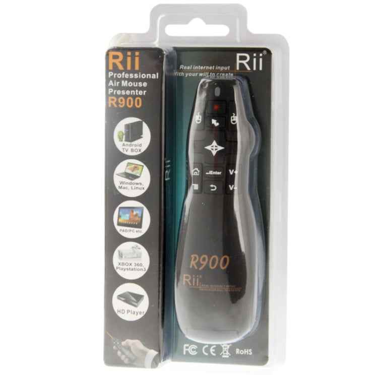 2.4G Wireless Presenter Laser Pointer Fly Mouse Rii Professional Air Mouse R900 for HTPC / Android TV BOX / PS3 / XBOX360 / Tablet PC (K14 R900)