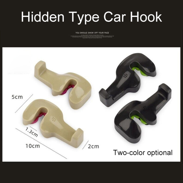 1 Pair Hidden Type Car Hook, Hidden Type Car Hook(Khaki), Hidden Type Car Hook(Black)