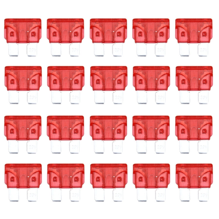 100 PCS Auto Mini Blade Fuse (30A) , DC 12V, 25A Transparent, 10A Red, 15A Blue, 30A