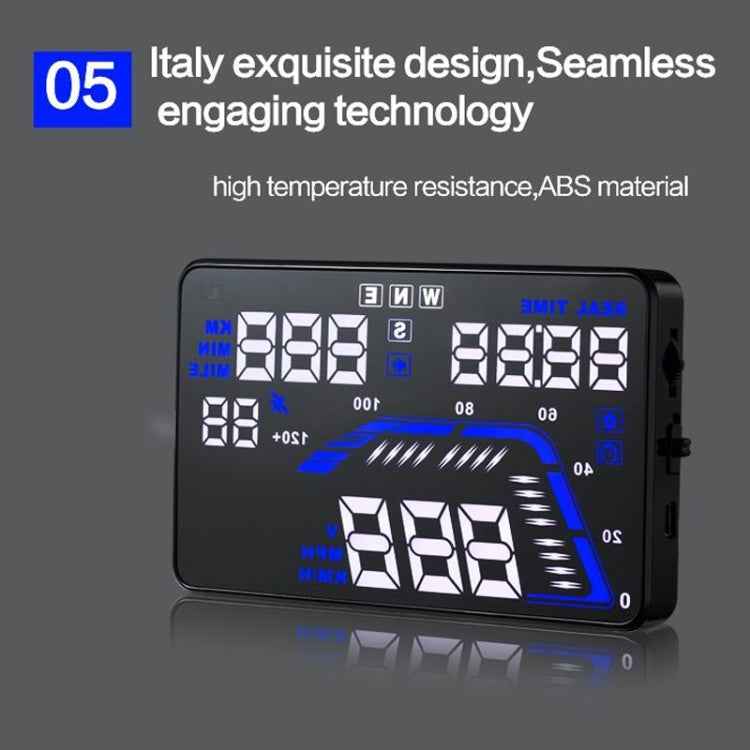 Q7 5.5 inch Car GPS HUD Vehicle-mounted Head Up Display Security System, Support Speed & Real Time & Altitude & Over Speed Alarm & Satellite Number, etc.