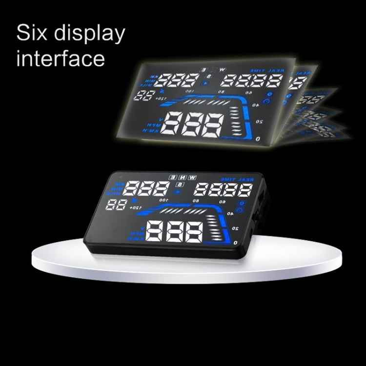 Q7 5.5 inch Car GPS HUD Vehicle-mounted Head Up Display Security System, Support Speed & Real Time & Altitude & Over Speed Alarm & Satellite Number, etc.
