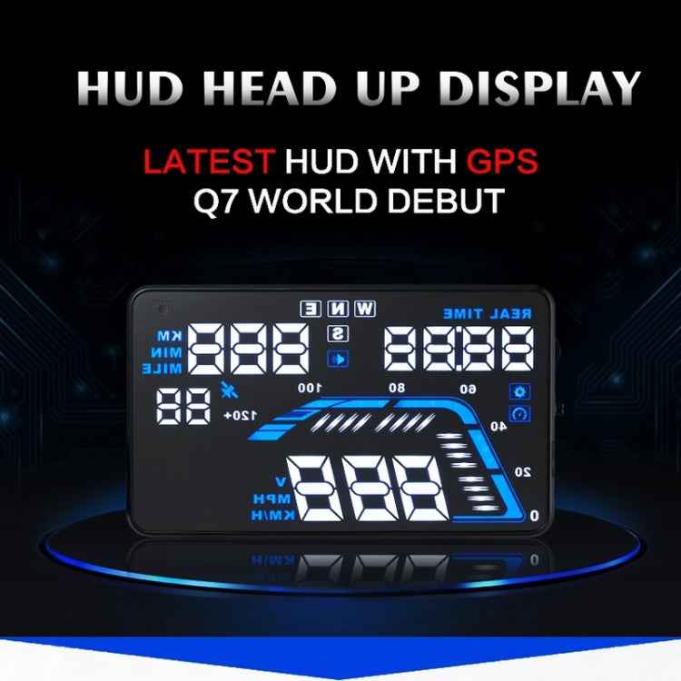 Q7 5.5 inch Car GPS HUD Vehicle-mounted Head Up Display Security System, Support Speed & Real Time & Altitude & Over Speed Alarm & Satellite Number, etc.