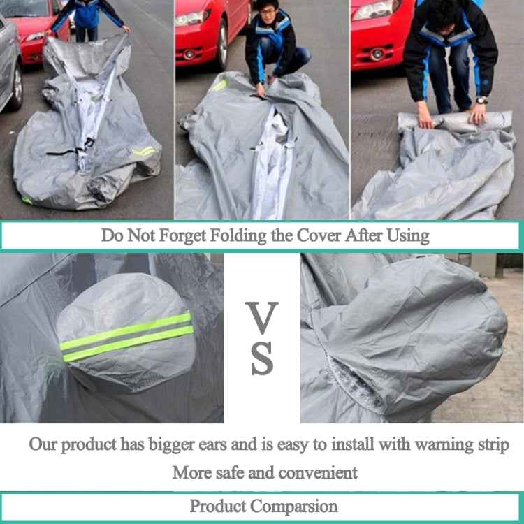 PEVA Anti-Dust Waterproof Sunproof Sedan Car Cover with Warning Strips