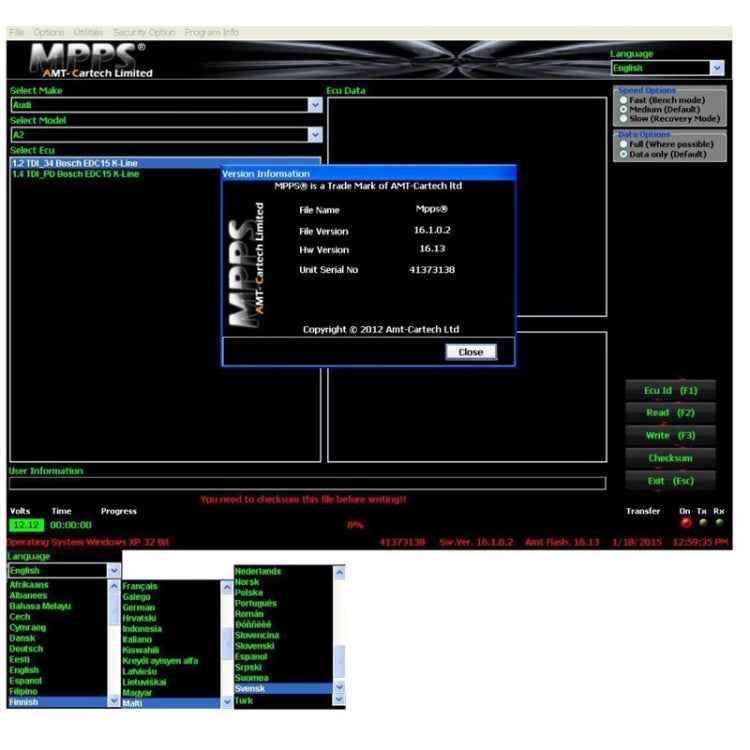 MPPS V16.1.02 ECU Chip Tuning Professional Diagnostic Tool for EDC15 / EDC16 / EDC17 Inkl CHECKSUM Read & Write Memory
