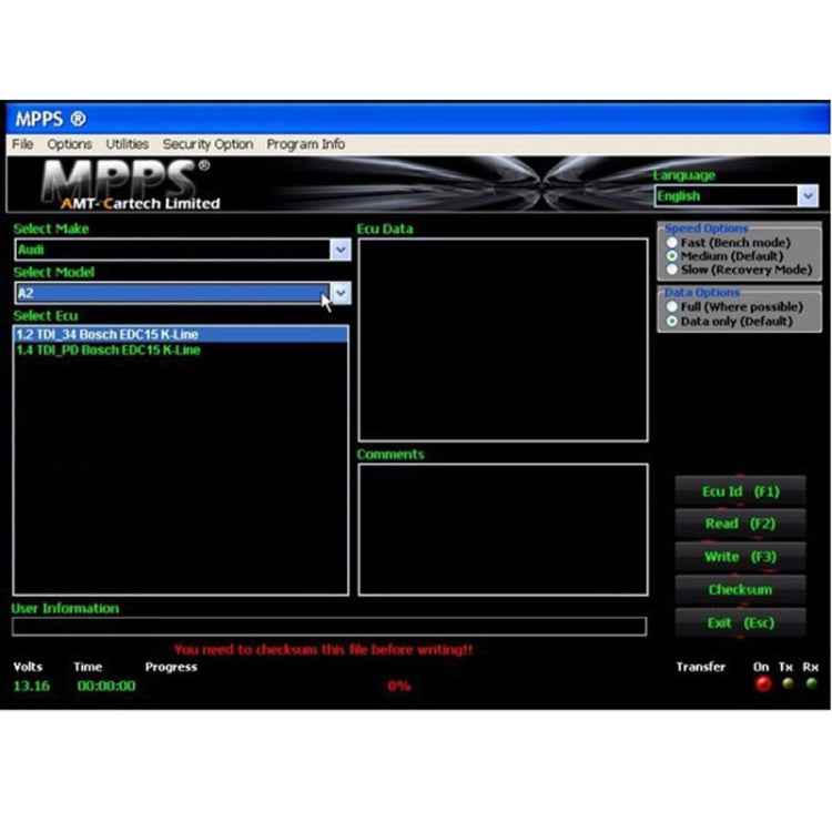 MPPS V16.1.02 ECU Chip Tuning Professional Diagnostic Tool for EDC15 / EDC16 / EDC17 Inkl CHECKSUM Read & Write Memory