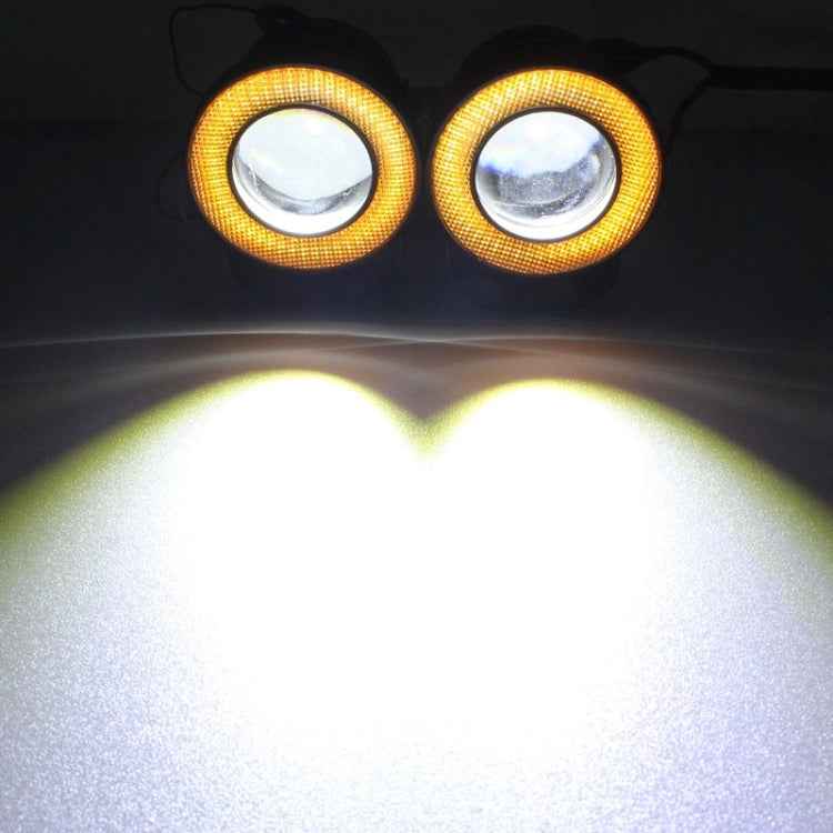 2 PCS 2.5 inch 10W 900LM White + Yellow Light 6500K Waterproof LED Eagle Eye Light for Vehicles, DC 12V, Cable Length: 20cm