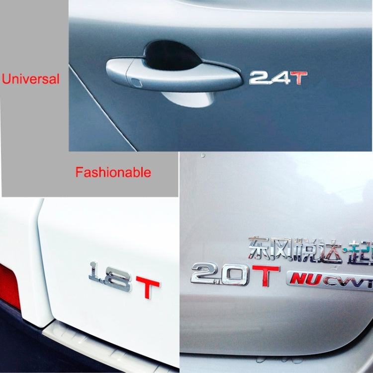 3D Universal Decal Chromed Metal Car Emblem Badge Sticker Car Trailer Gas Displacement Identification, Size: 8.5x2.5 cm, 1.8T, 2.0T, 2.2T, 2.4T, 2.5T, 2.8T, 3.0T, 1.6T