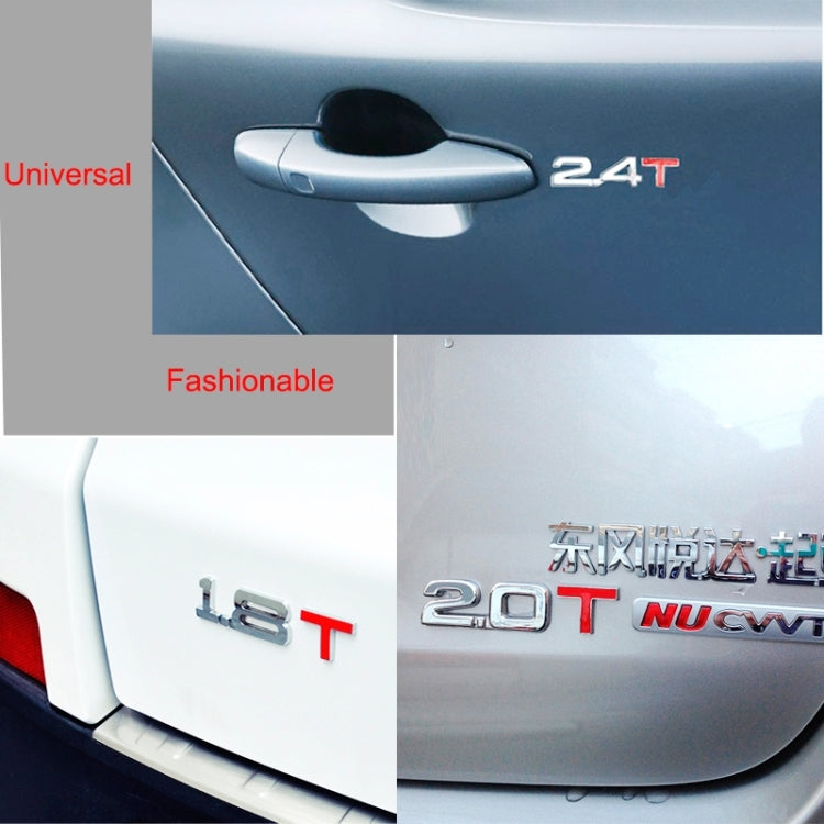 3D Universal Decal Chromed Metal Car Emblem Badge Sticker Car Trailer Gas Displacement Identification, Size: 8.5x2.5 cm, 2.0T, 2.5T, 2.8T, 3.0T, 1.6T, 1.8T