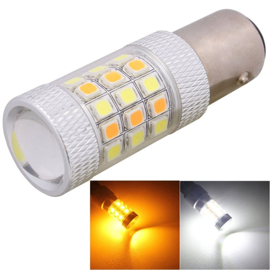 1157/BAY15D 8W 420LM White + Yellow Light 42 LED 2835 SMD Car Brake Light Steering Light Bulb, DC 12V, 1157