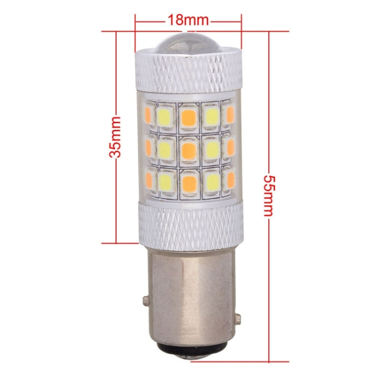 1157/BAY15D 8W 420LM White + Yellow Light 42 LED 2835 SMD Car Brake Light Steering Light Bulb, DC 12V, 1157