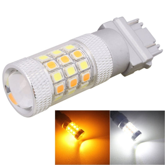 T25 8W 420LM White + Yellow Light 42 LED 2835 SMD Car Brake Light Steering Light Bulb, DC 12V, T25
