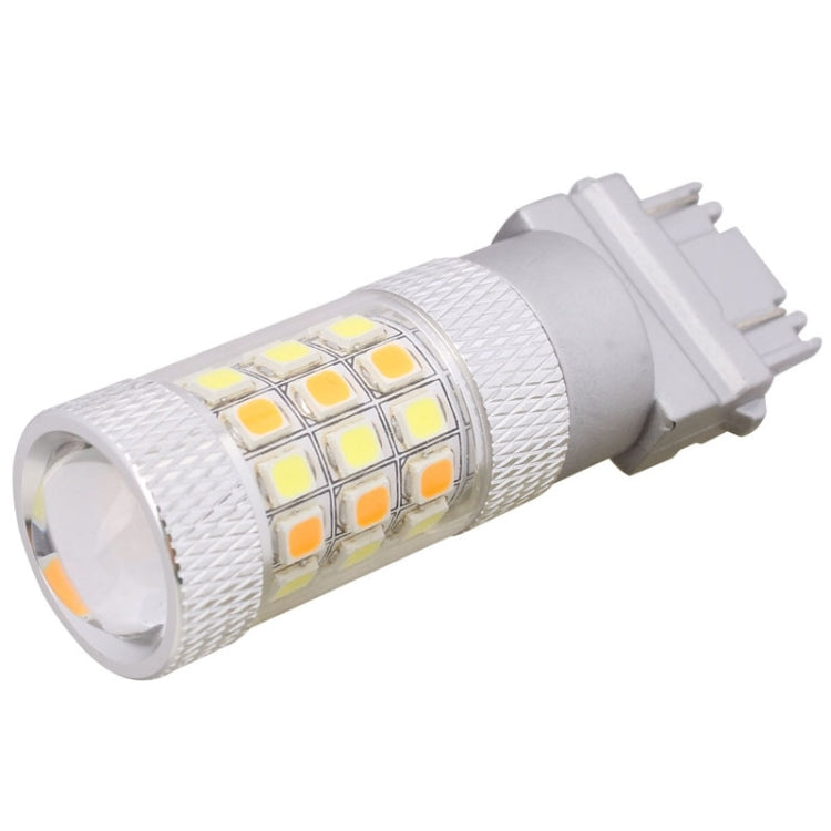 T25 8W 420LM White + Yellow Light 42 LED 2835 SMD Car Brake Light Steering Light Bulb, DC 12V, T25