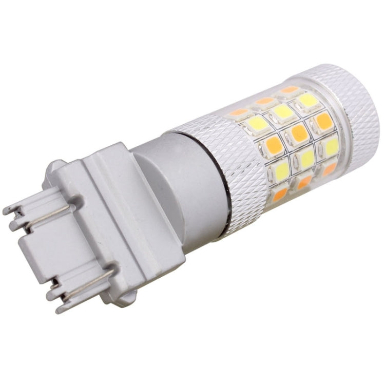 T25 8W 420LM White + Yellow Light 42 LED 2835 SMD Car Brake Light Steering Light Bulb, DC 12V, T25
