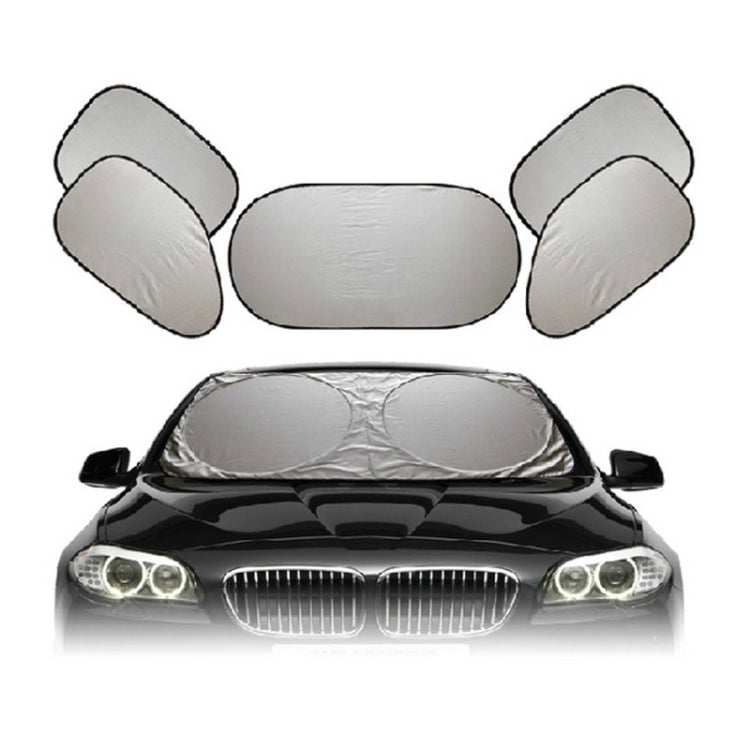 6 in 1 Summer Accessories Coated Silver Car Sun Shade Cloth Set, Random Color Delivery, 6 in 1 Sun Shade