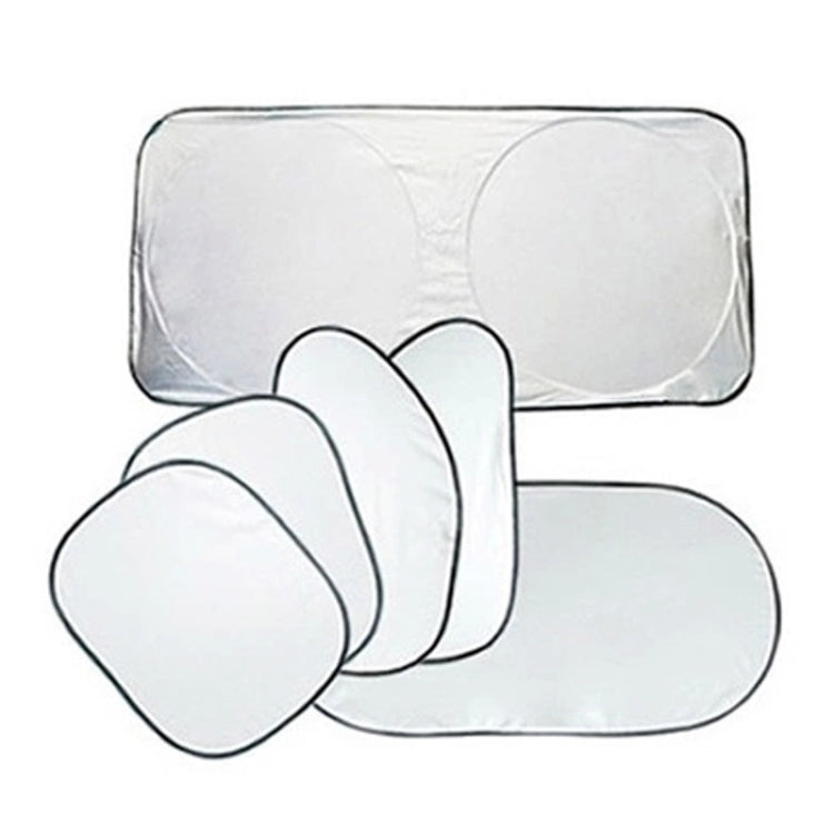 6 in 1 Summer Accessories Coated Silver Car Sun Shade Cloth Set, Random Color Delivery, 6 in 1 Sun Shade